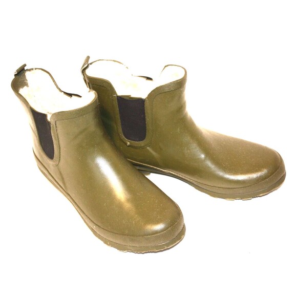 Serra Shoes - SERRA Rain and Snow Rubber Boots Faux fur lined Army Sage Green Women’s Size 9